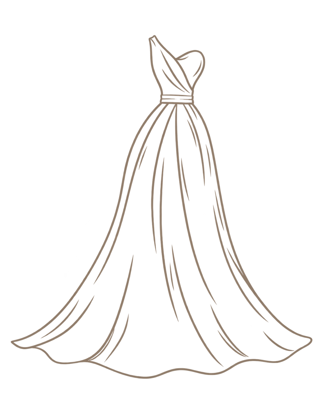 Ilustración de un vestido largo
